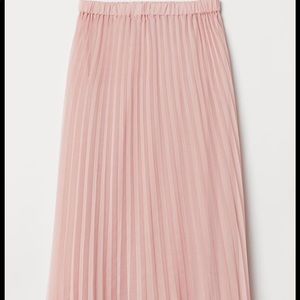 Pink Pleated Midi-Skirt